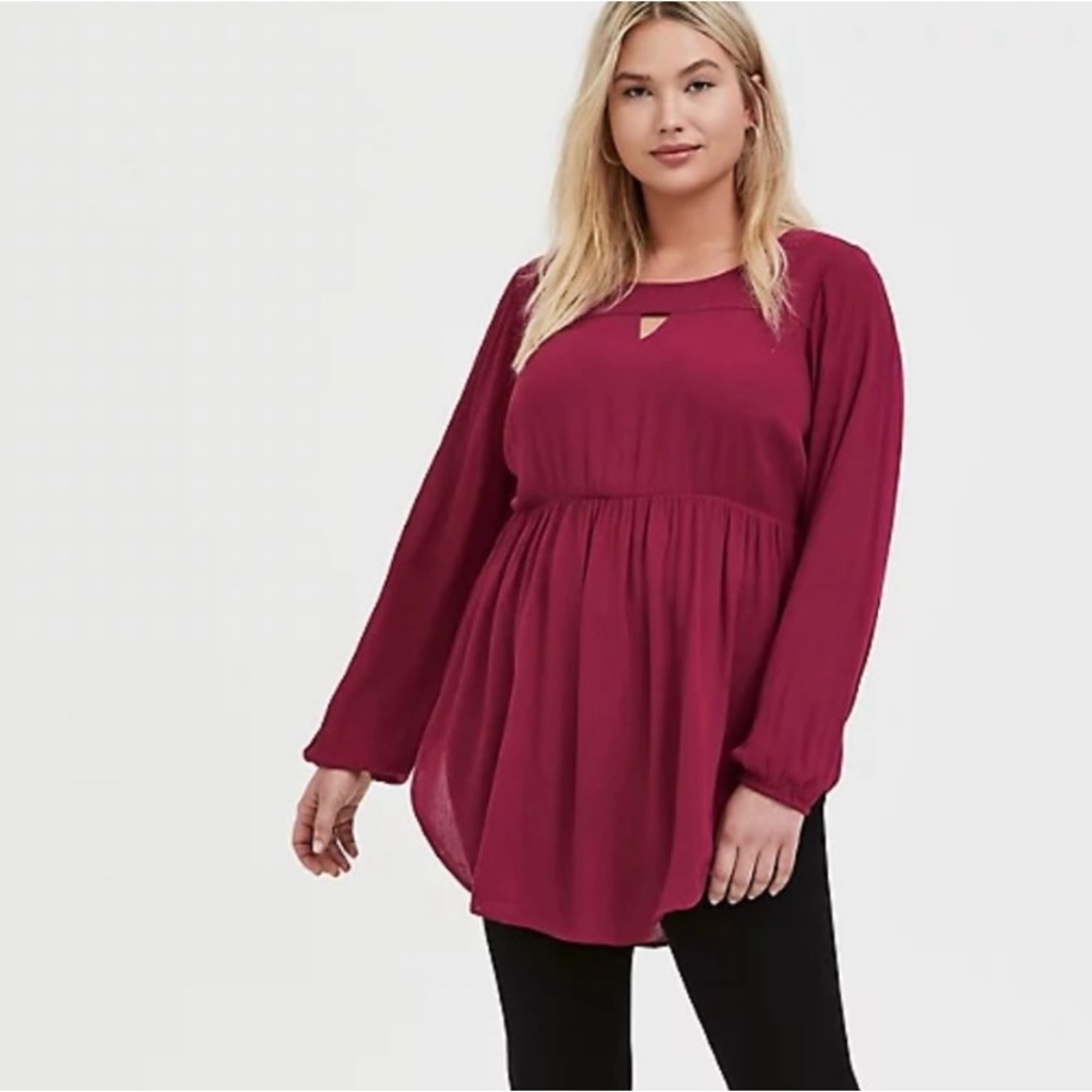 Torrid Babydoll Gauze Tunic Top-Woman’s Plus 2X